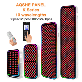 AQSHE 10 wavelengths medical grade 3 foot 1500w red light therapy 660nm and 850nm red near infrared face panel with horizontal and stand (300w)