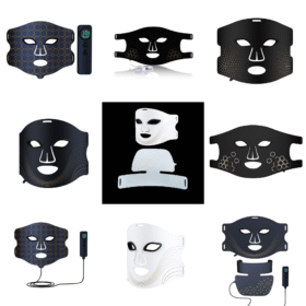 AQSHE Red Light Therapy for Face, 3 Modes Portable Led Face Mask Light Therapy with Remote, Near-Infrared 850 Red Light Mask with Timing Function, Led Light Therapy at Home 180 LED Beads